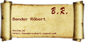 Bender Róbert névjegykártya