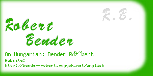 robert bender business card